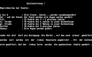Kniffel atari screenshot